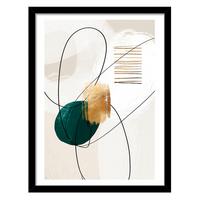 Slika Vous I - zlate barve/črna, papir/leseni material (30/40cm) - Modern Living