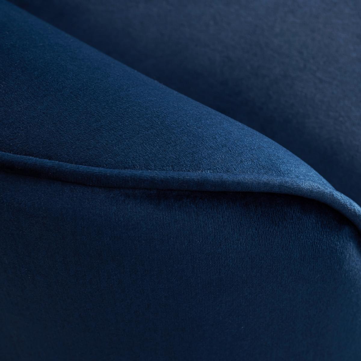 Ecksofa blau, "Adriana", Samt - Blau, Modern, Holz/Textil (268/77/161cm) - Bessagi Home