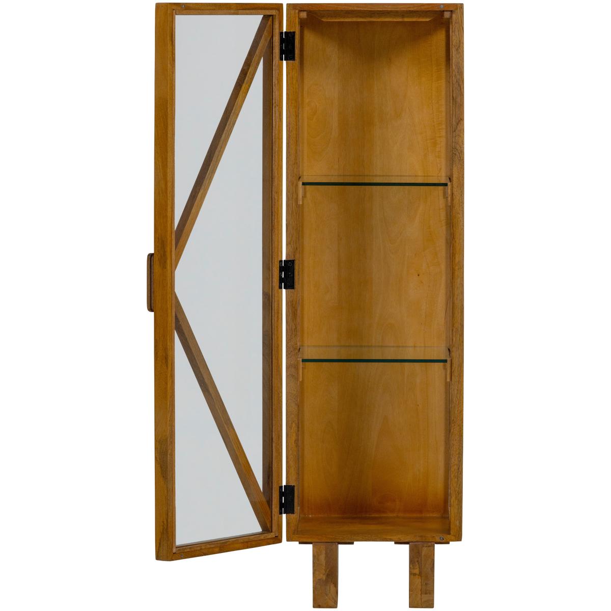Vitrine Kella Naturfarben B: 40 cm - Naturfarben, Design, Glas/Holz (40/137/39cm) - Livetastic