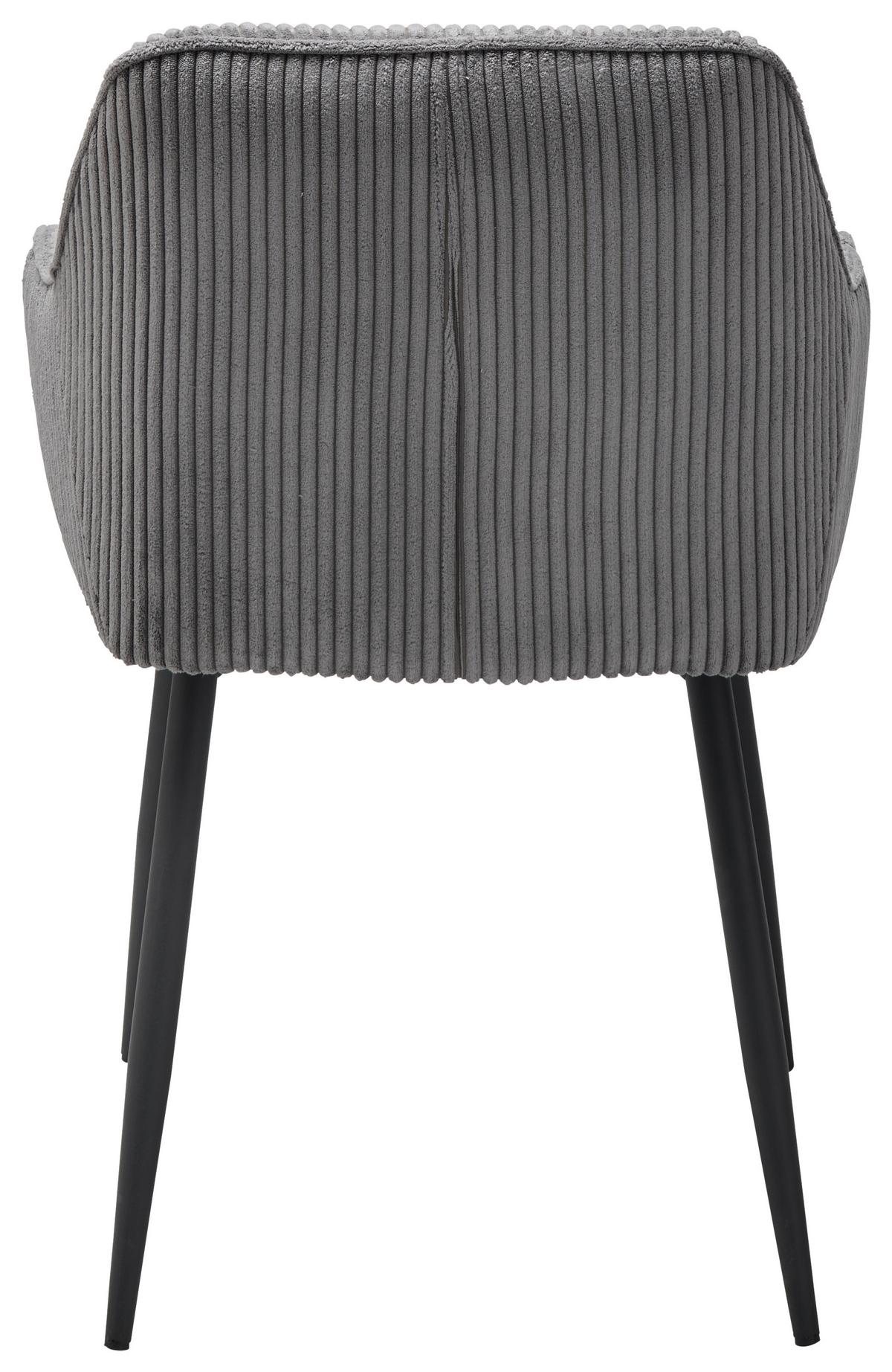 KRZESŁO Z PODŁOKIETNIKAMI KATI - czarny/szary, Lifestyle, metal/tkanina (56/83/62cm) - MID.YOU