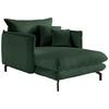 Relaxsessel Lava Grün Cord - Schwarz/Grün, MODERN, Textil/Metall (111/101/167cm) - Livetastic