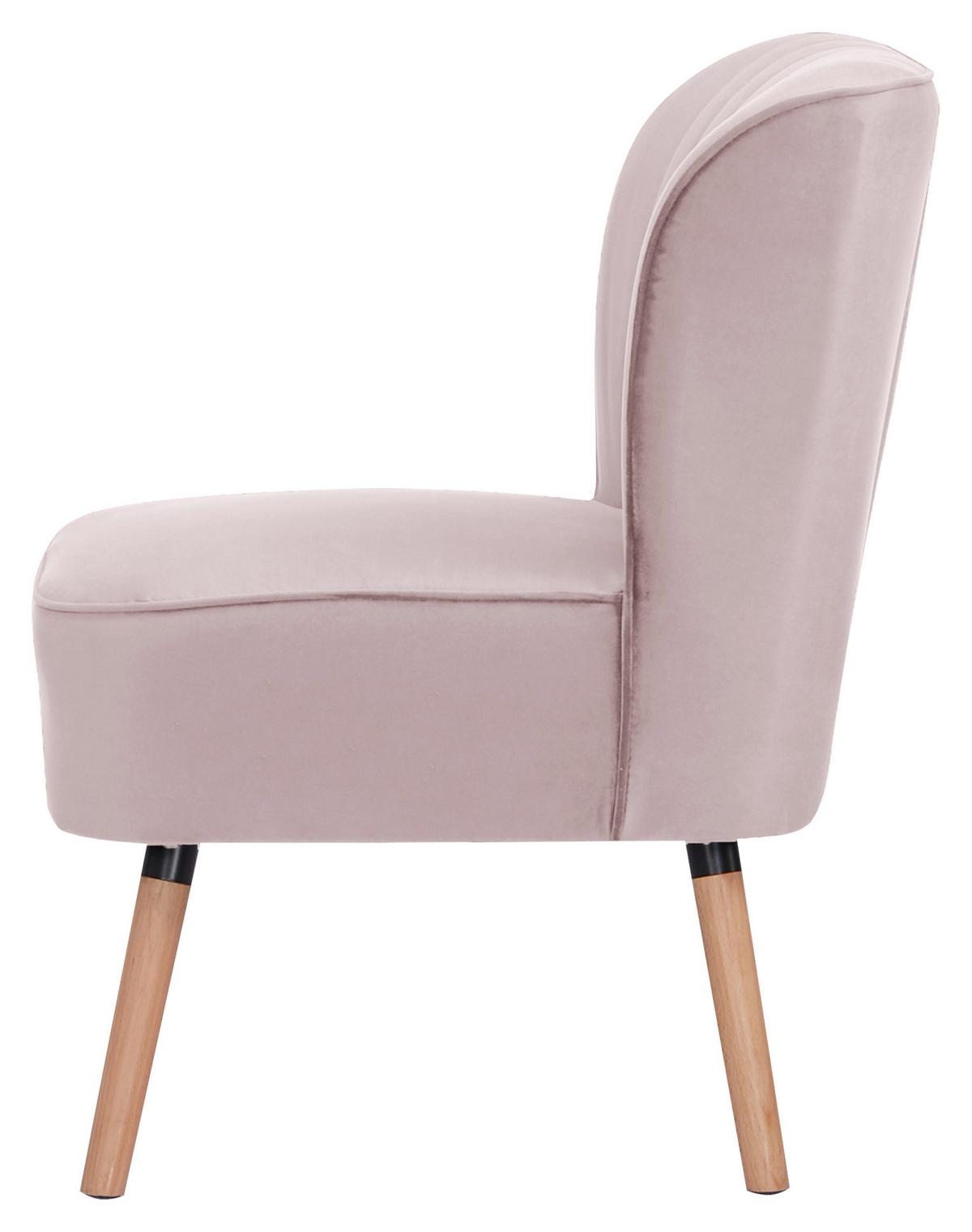 Fotoliu GRACE - roz aprins/roz, Modern, lemn/textil (58/80/64cm) - Mömax