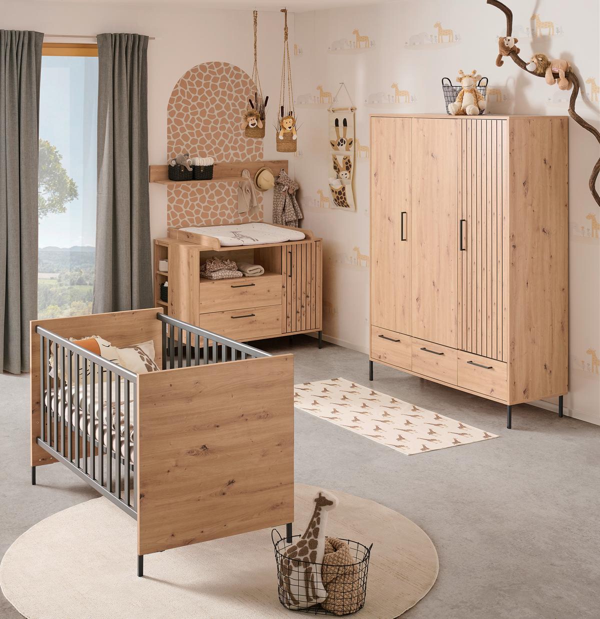 ŁÓŻKO SZCZEBELKOWE LINE - dąb artisan, Trend, materiał drewnopochodny (78/93/144cm) - Jimmylee