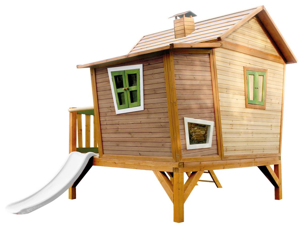 Speilhaus "Emma", Braun, Grün, Weiß - Hellgrün/Braun, KONVENTIONELL, Holz/Kunststoff (123/12,8/152cm) - Ambia Garden