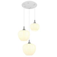 Hängeleuchte Maxy Weiß/Chrom max. 40 Watt - Chromfarben/Weiss, Konventionell, Glas/Metall (48/120cm) - Globo
