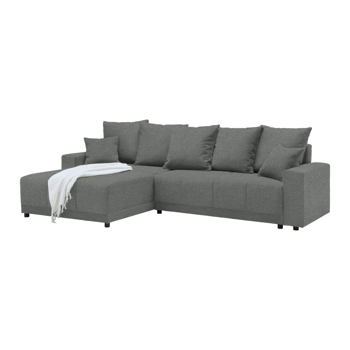 Ecksofa Alatri Graphitfarben - Graphitfarben/Schwarz, Modern, Kunststoff/Textil (289/90/176cm) - Based