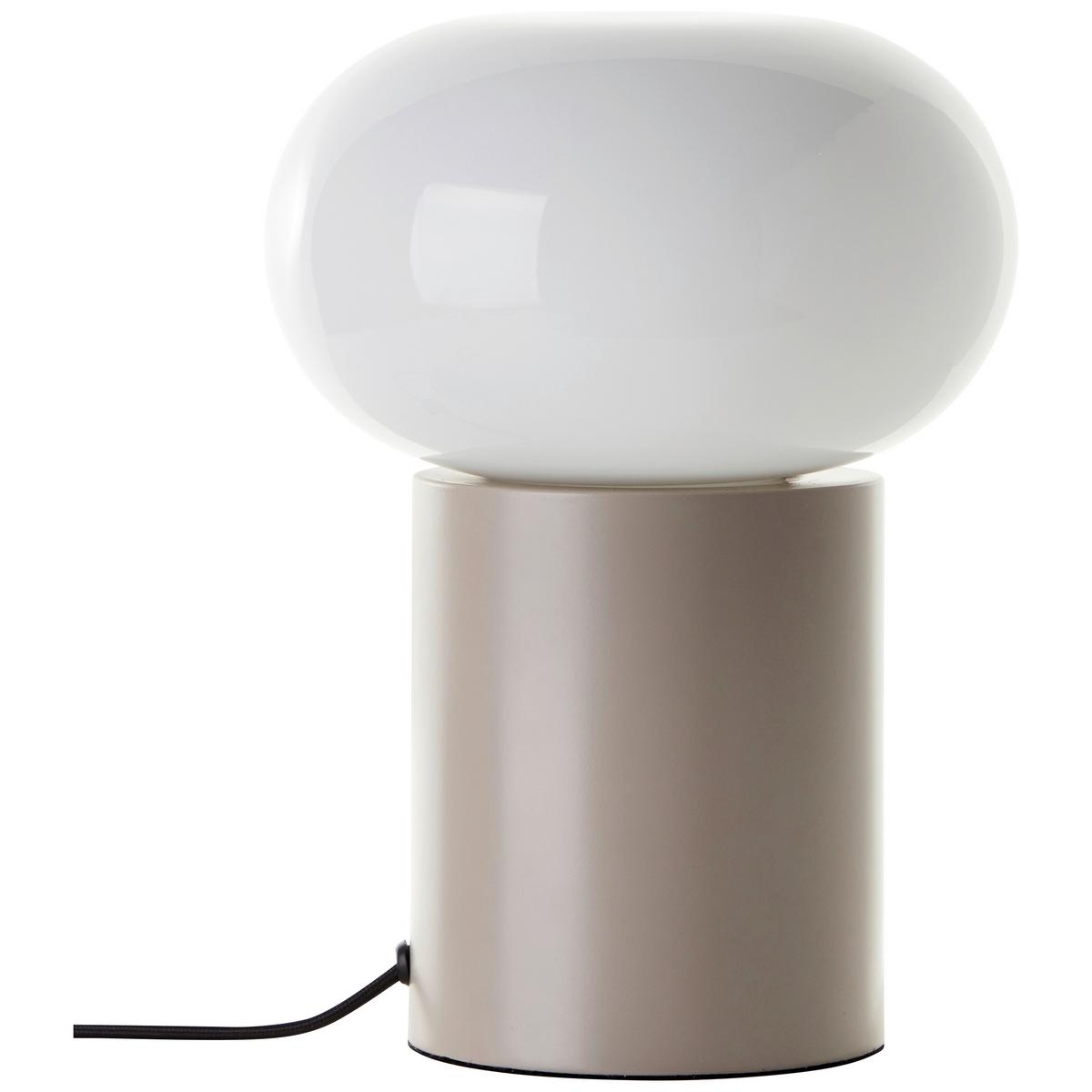 Tischleuchte Daeny Taupe max. 25 Watt - Taupe/Weiß, Design, Glas/Metall (20/27cm) - Brilliant
