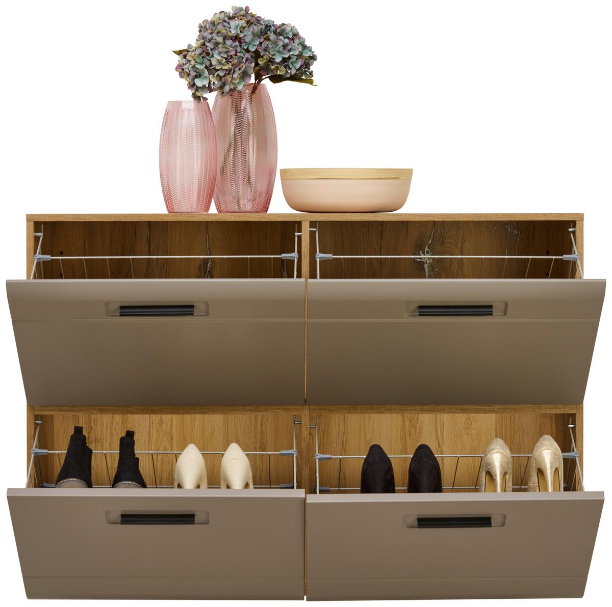 Ormarić Za Cipele Auris - siva/boje hrasta, Moderno (120/82,7/37,1cm) - Modern Living