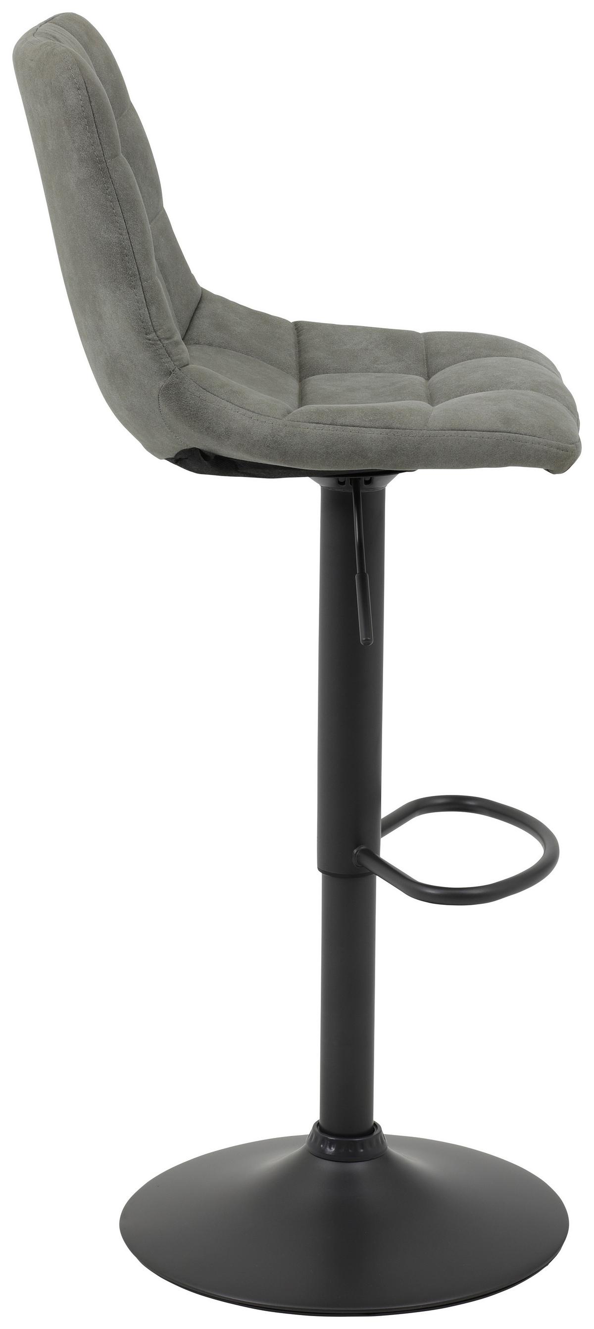 STOŁEK BAROWY YVONNE H - szary, Konventionell, metal/tkanina (43/113/44cm) - Carryhome