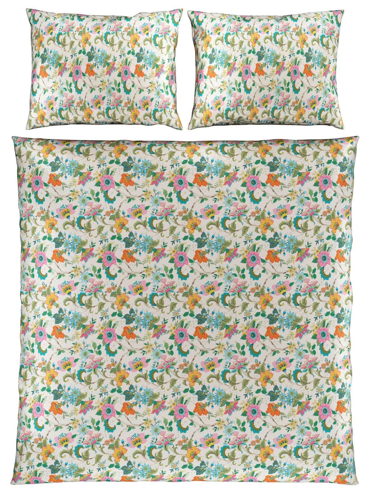 Bettwäsche Kamia Allover XXL Rosa/Türkis ca. 200x220cm - Türkis/Rosa, ROMANTIK / LANDHAUS, Textil (200/220cm) - Mömax