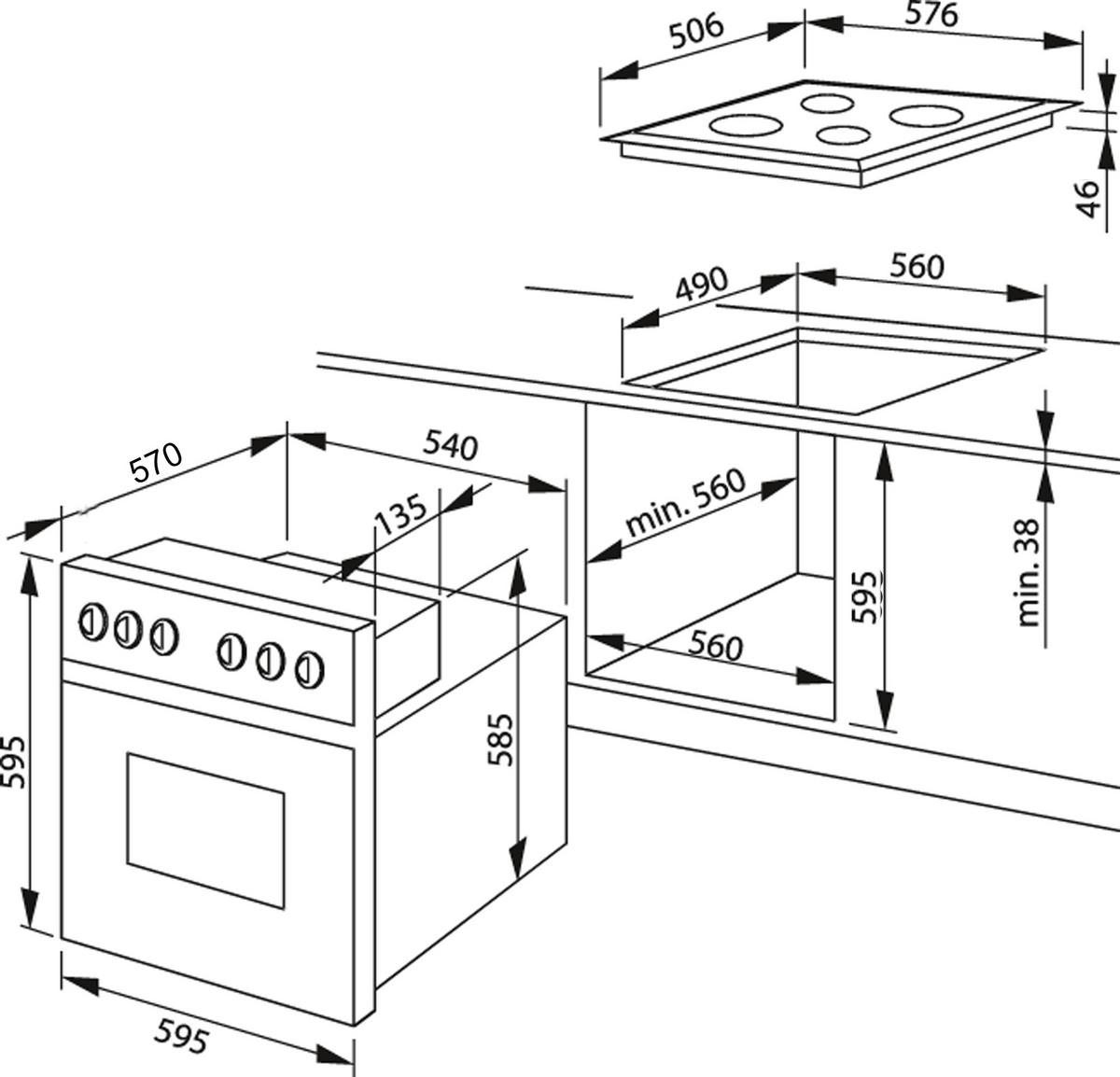 Herdset 90355 Schwarz - Schwarz, Basics, Glas/Metall (59,5/59,5/57,5cm) - Mican