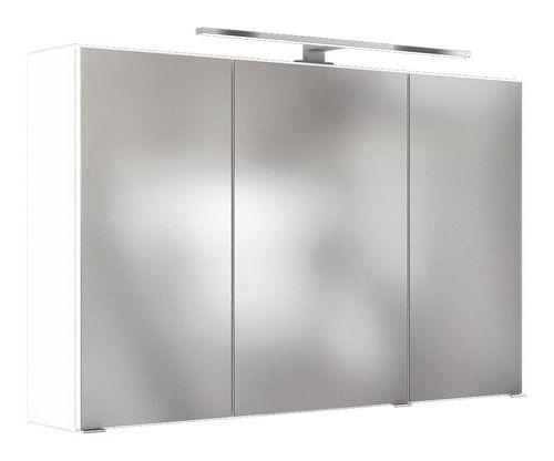 Spiegelschrank Pienza mit LED 3-türig ca. 100x64 cm Weiß - Weiß, Basics, Glas/Holzwerkstoff (100/64/20cm) - Held