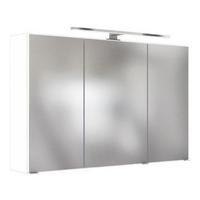 Spiegelschrank Pienza mit LED 3-türig ca. 100x64 cm Weiß - Weiß, Basics, Glas/Holzwerkstoff (100/64/20cm) - Held