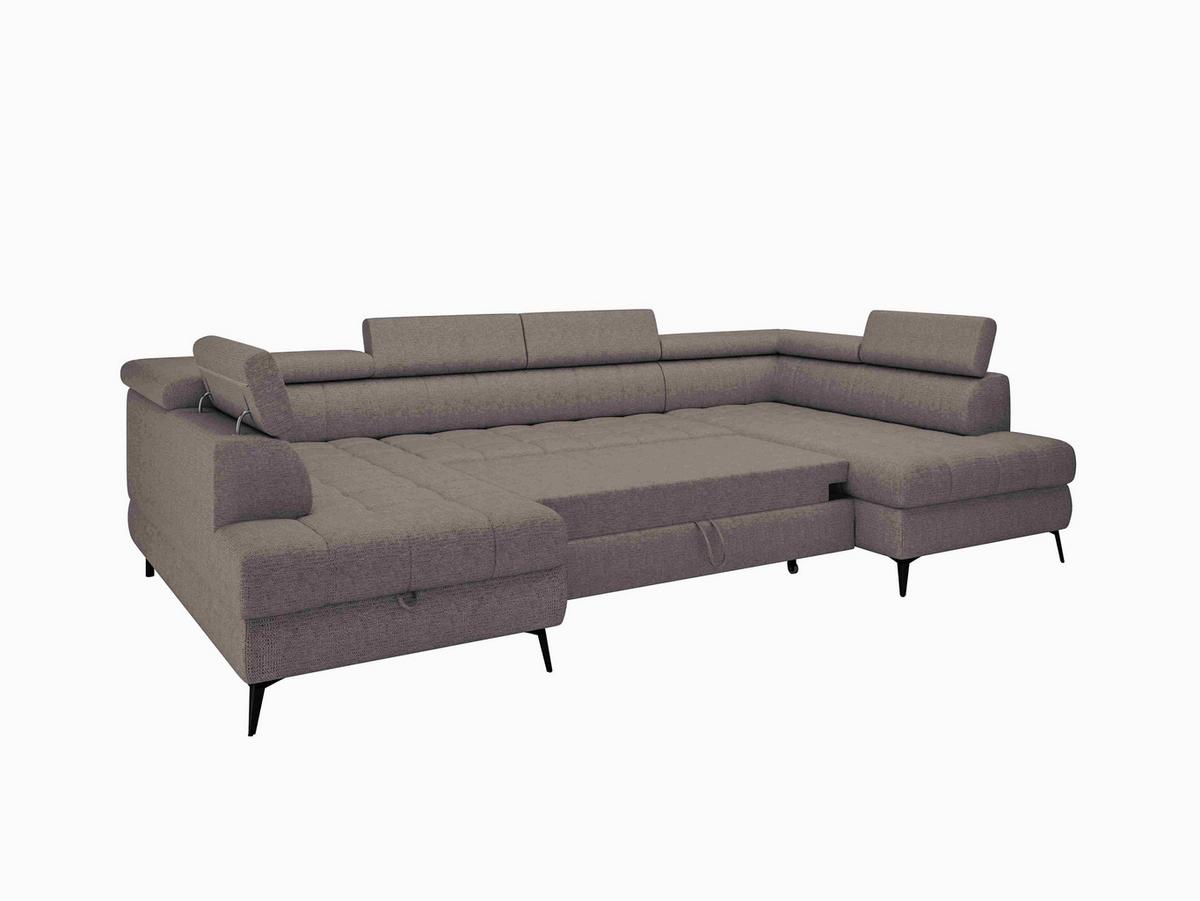 Sarokkanapé Ágyfunkcióval Look - taupe, Modern, textil/fa (195/82-100/343cm) - Mömax