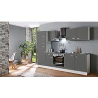 Küchenblock White-Classic Grau/Weiß B: ca. 270 cm - Silberfarben/Graphitfarben, KONVENTIONELL, Holzwerkstoff/Kunststoff (270cm) - Menke