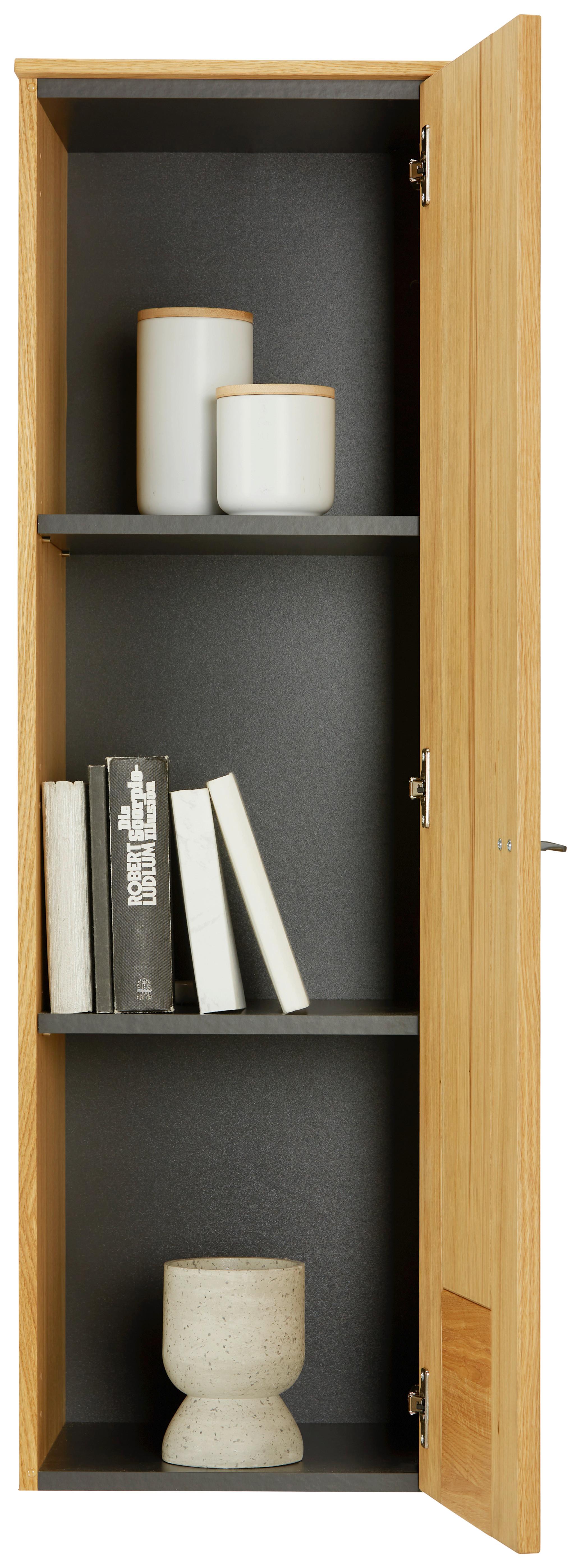 Hängeelement in Eichefarben - Eichefarben/Schwarz, Modern, Holzwerkstoff/Metall (37/119/38cm) - Premium Living