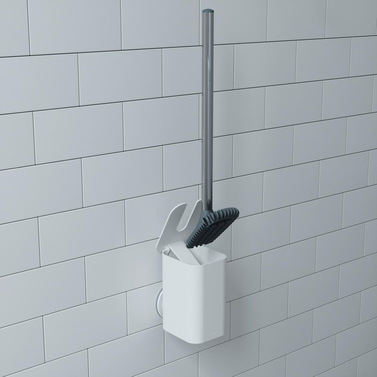 Perie WC Easy - culoare aluminiu, Modern, plastic/metal (8,3/11,4/42,5cm) - Premium Living