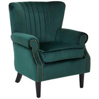 FOTEL CHARLY - czarny/ciemnozielony, Trend, drewno/tkanina (75/92/76cm) - Xora