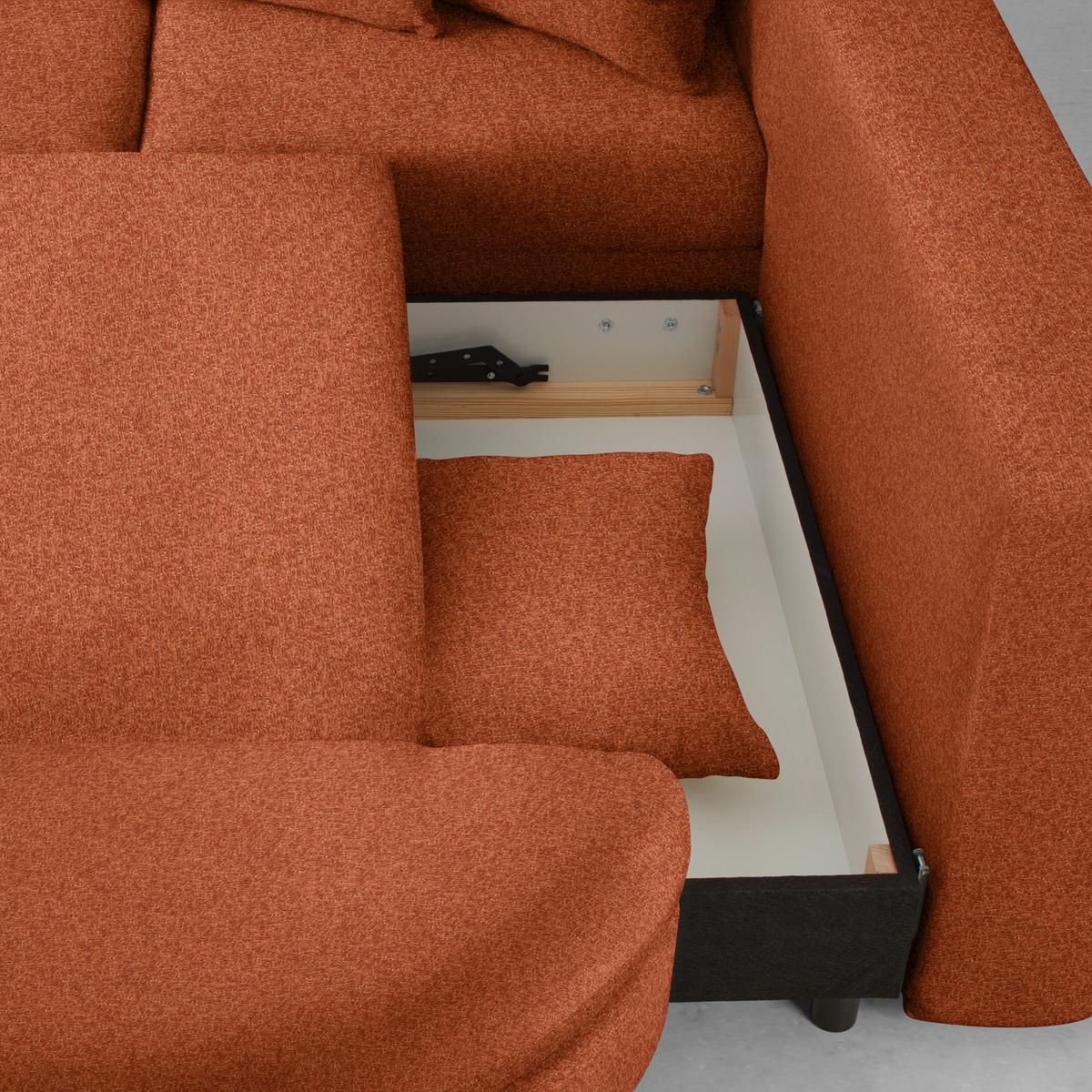 Ecksofa Axel Rostfarben - Rostfarben/Schwarz, MODERN, Textil/Metall (291/87/250cm) - Mömax