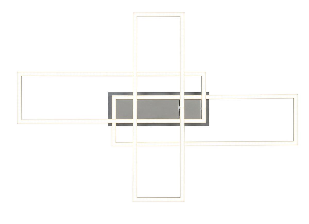 LAMPA SUFITOWA LED MANSFIELD *SBN* - kolor srebrny/kolor aluminiowy, Basics, tworzywo sztuczne/metal (82,5/55/8cm) - Novel