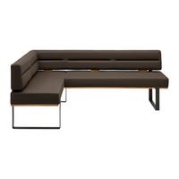 Eckbank Canon RE. in Dunkelbraun - Dunkelbraun/Schwarz, KONVENTIONELL, Holz/Textil (160/85/220cm) - Based
