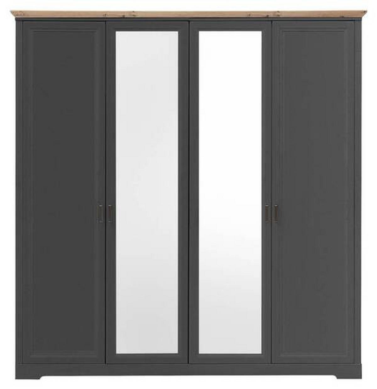 Ormar S Klasičnim Vratima Jasmin Ii - boje grafita/hrast Artisan, Lifestyle, drvni materijal/metal (214/220/64cm) - Modern Living