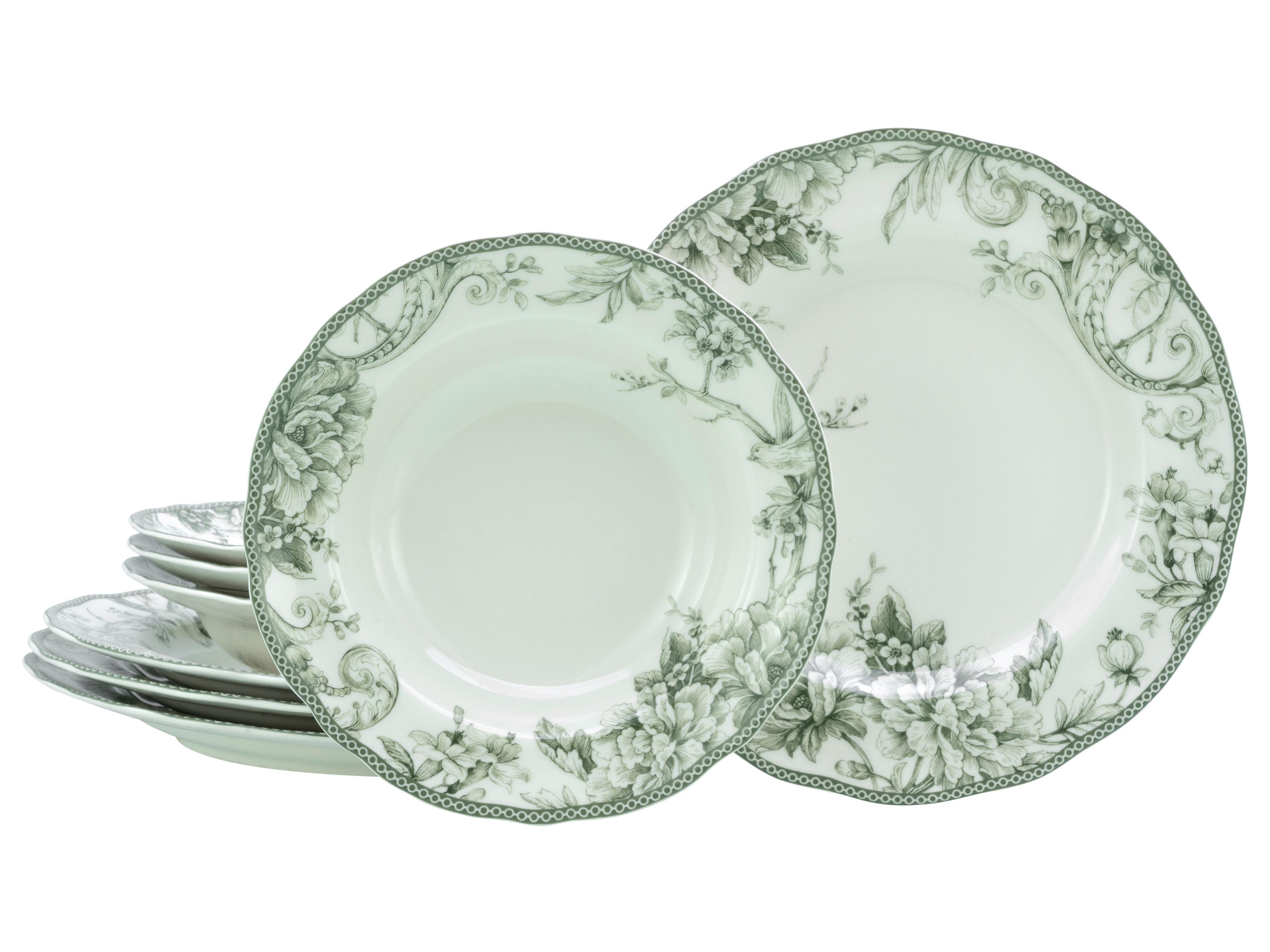 Tafelservice 24771 Adelaide Grün Tafel - Weiss/Grün, Basics, Keramik - Creatable