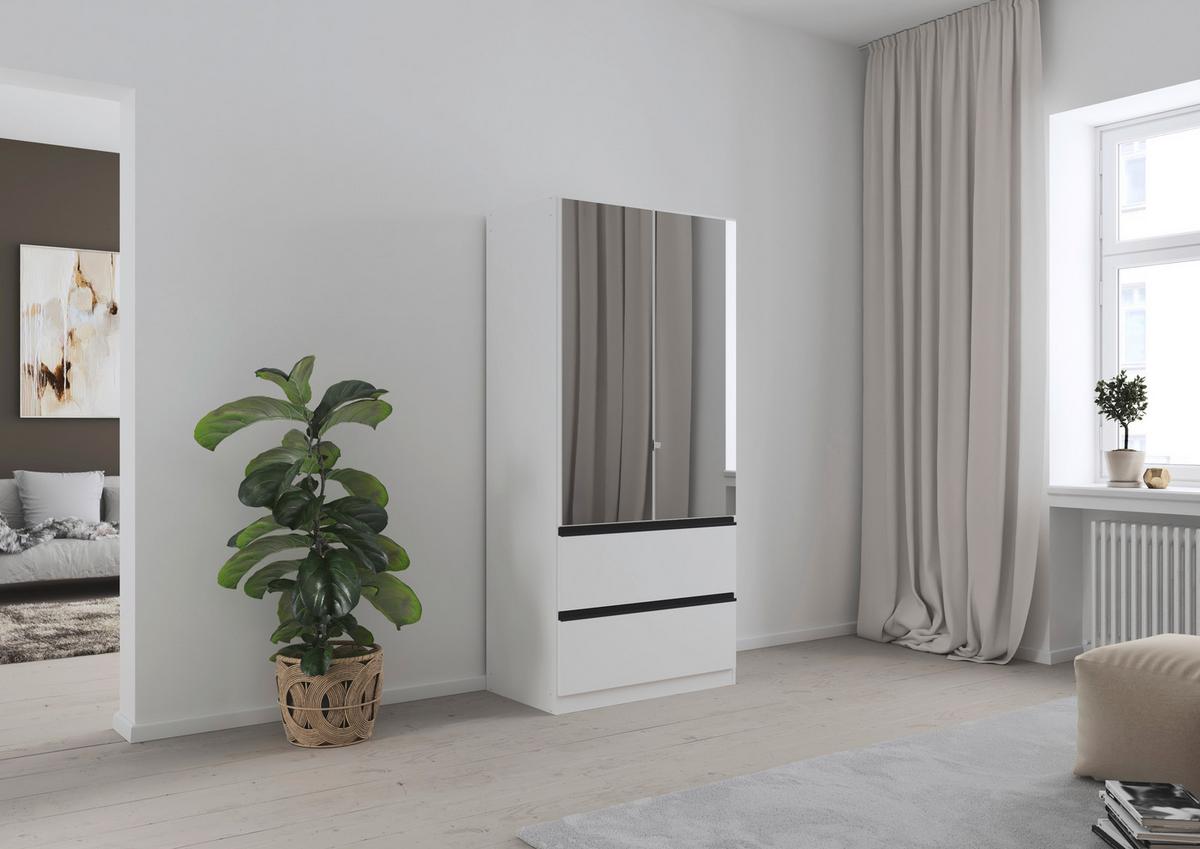 Omara S Klasičnimi Vrati Costa, Bela, Siva - siva/bela, Moderno, leseni material (91/197/54cm) - Rauch Möbel