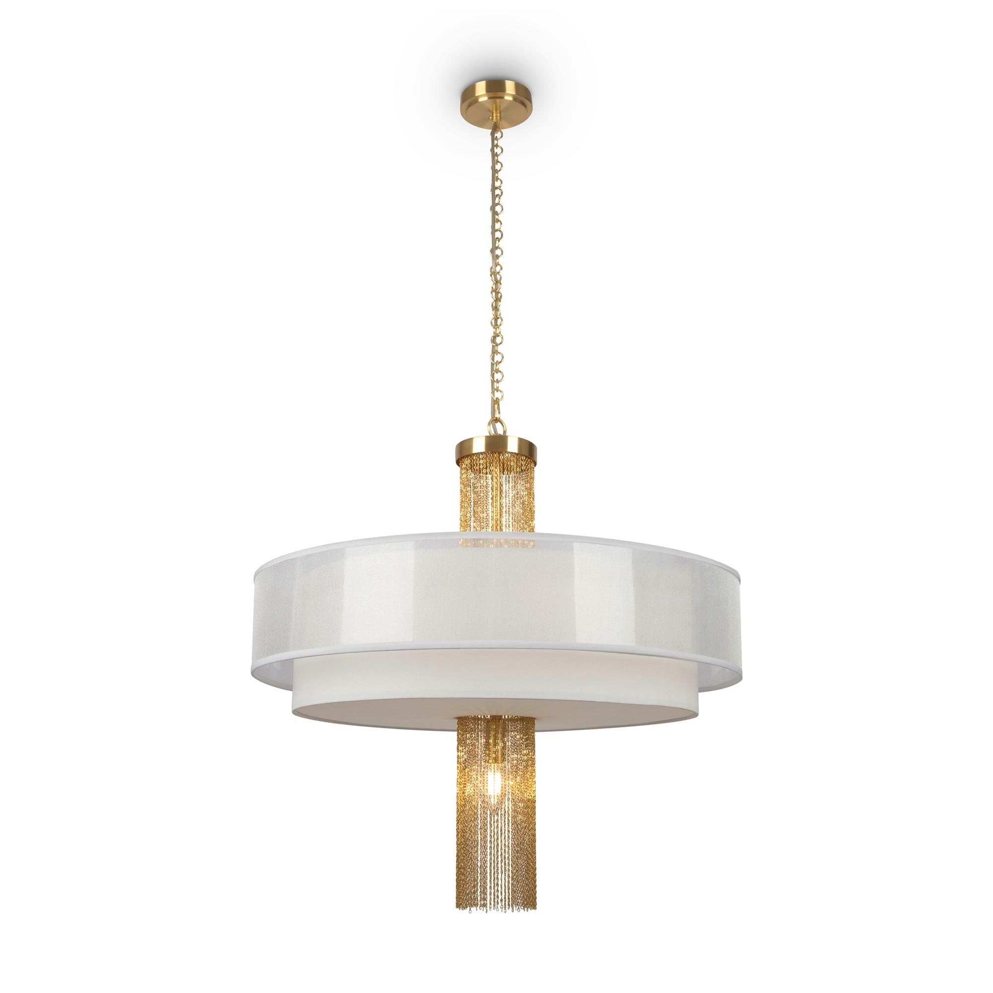 PENDELLEUCHTE IMPRESSIVE - Weiss/Goldfarben, Trend, Textil/Metall (68/69,5cm) - MAYTONI
