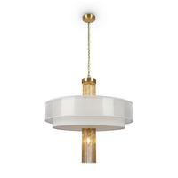 PENDELLEUCHTE IMPRESSIVE - Weiss/Goldfarben, Trend, Textil/Metall (68/69,5cm) - MAYTONI