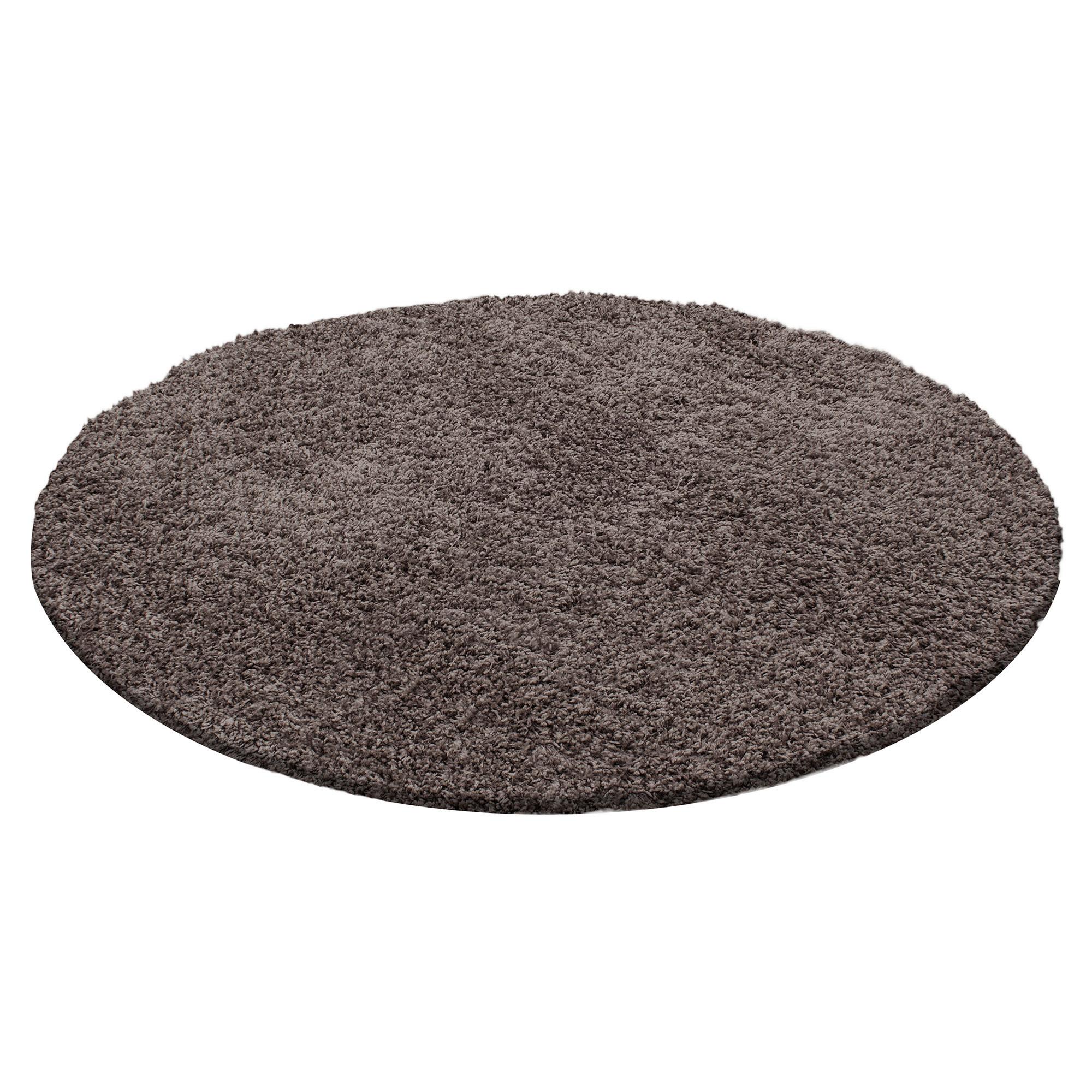Hochflorteppich Life Taupe Ø ca. 80cm - Taupe, KONVENTIONELL, Textil (80cm) - Novel