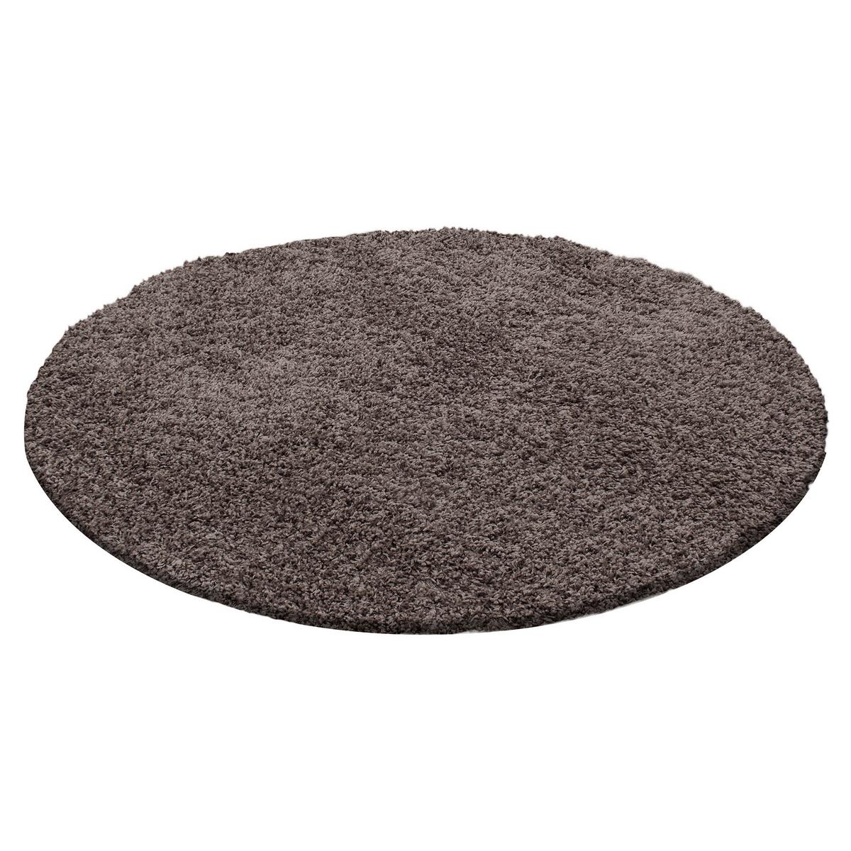 Hochflorteppich Life Taupe Ø ca. 80cm - Taupe, KONVENTIONELL, Textil (80cm) - Novel
