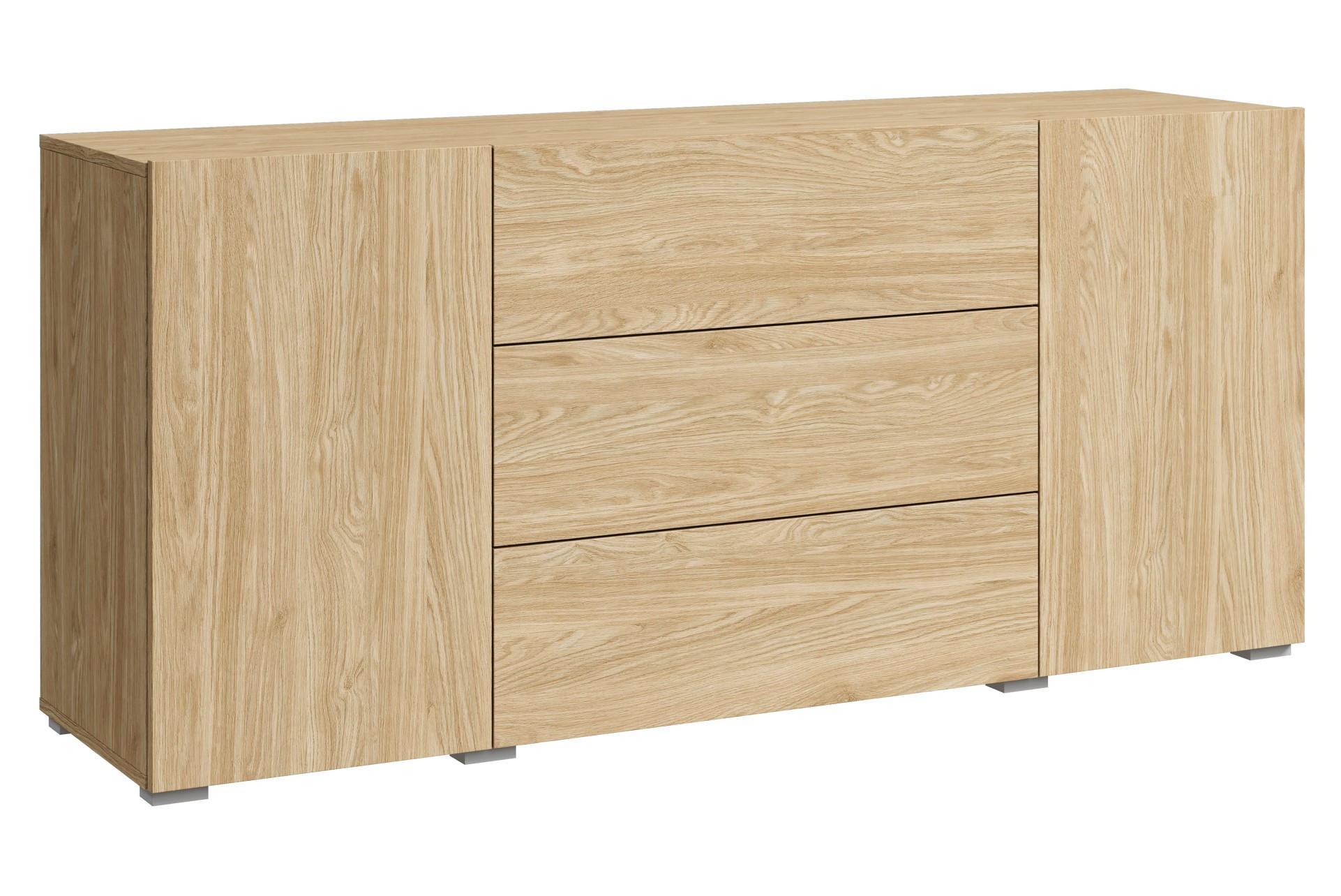Sideboard 150cm Berlin 150 Eichefarben - Eichefarben/Grau, Design, Holzwerkstoff/Kunststoff (150/68/38,5cm) - P & B