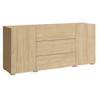 Široka Komoda Berlin, Barva Hrasta - siva/barve hrasta, Design, umetna masa/leseni material (150/68/38,5cm) - P & B