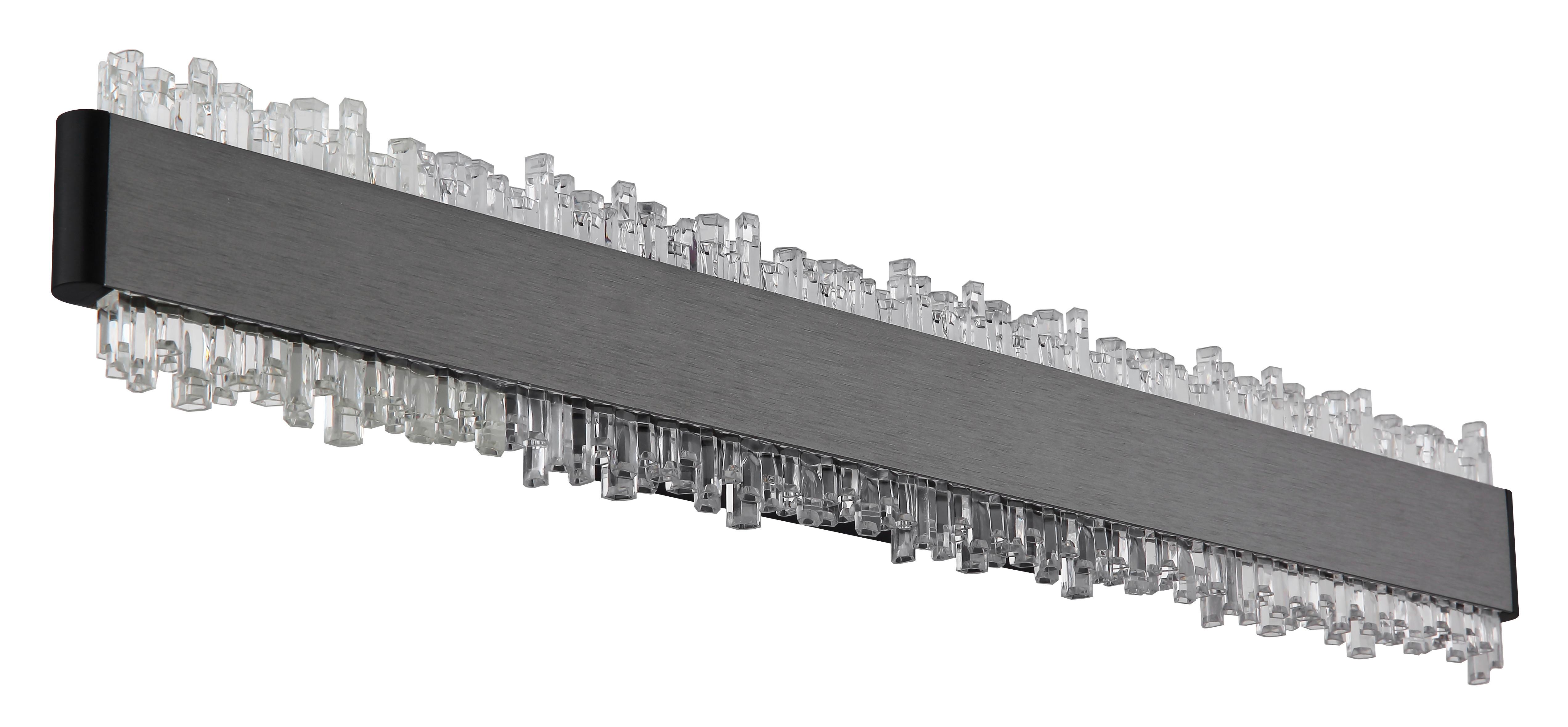 Led Zidna Svjetiljka Stalagmita - siva/prozirno, Design, metal/plastika (48/8/4cm) - Globo