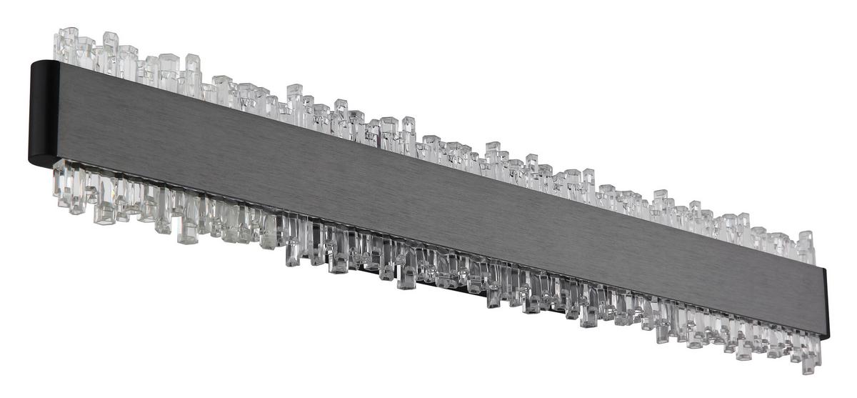 Led Zidna Svjetiljka Stalagmita - siva/prozirno, Design, metal/plastika (48/8/4cm) - Globo