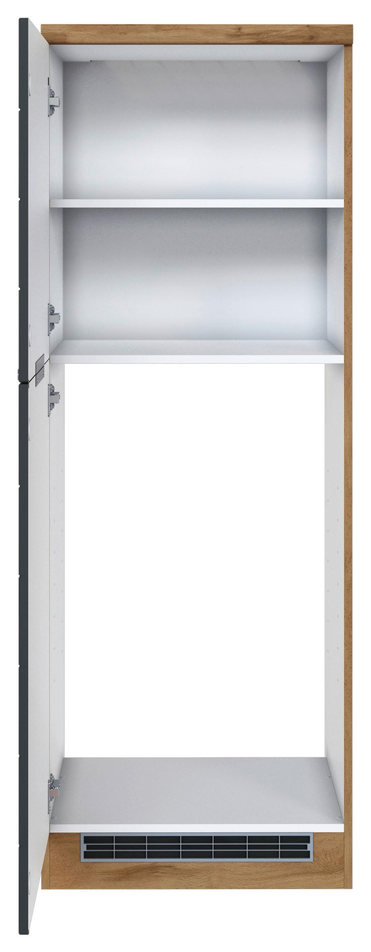 Backofen-/Kühlschrank Umbauschrank Florenz ca. 60 cm - Eiche Wotan/Grau, Design, Holzwerkstoff/Metall (60/166/60cm) - Held