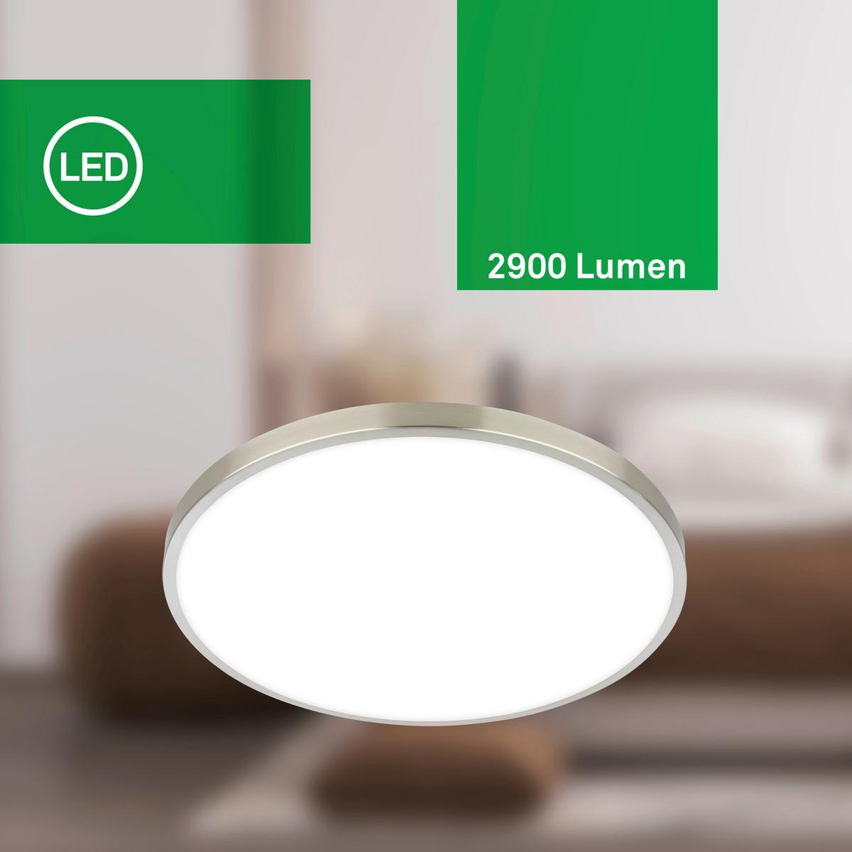 LAMPA SUFITOWA LED 3935012 KAIDA - kolor niklowy, Basics, tworzywo sztuczne/metal (33/6cm)