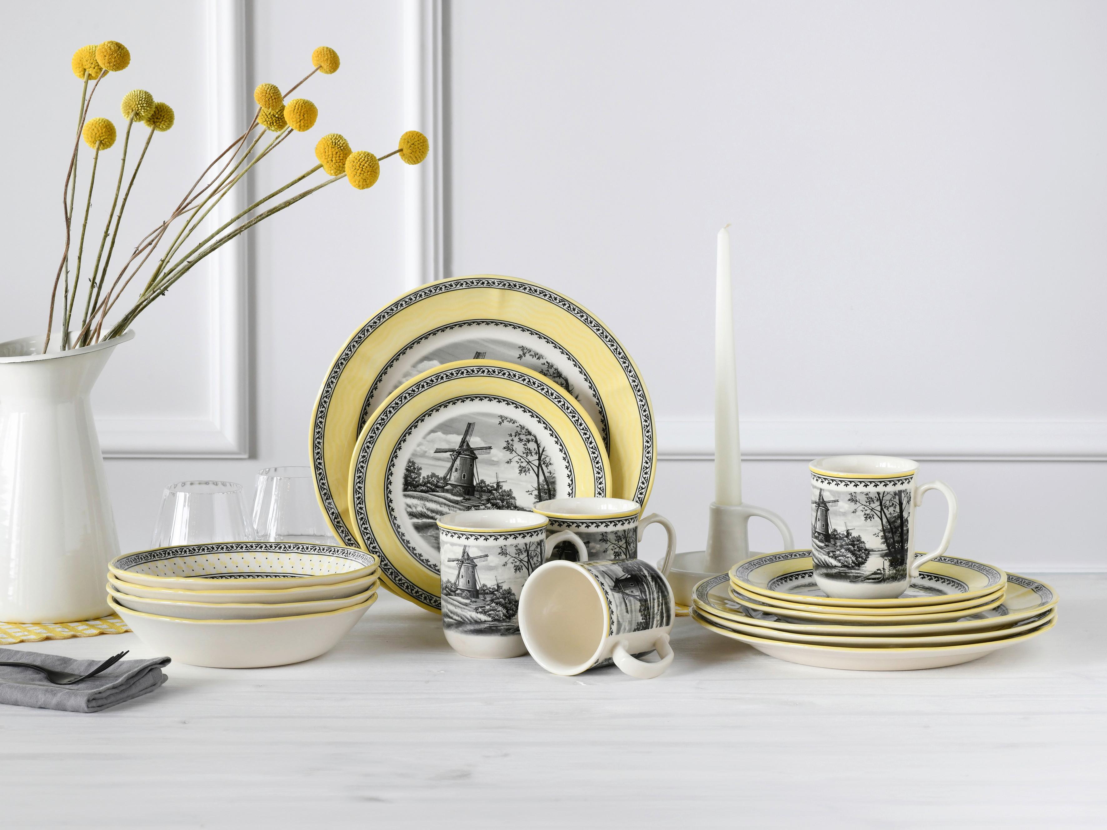 Kombinirani Servis Windmühle, 16-Delni - večbarvno, Basics, keramika - Creatable