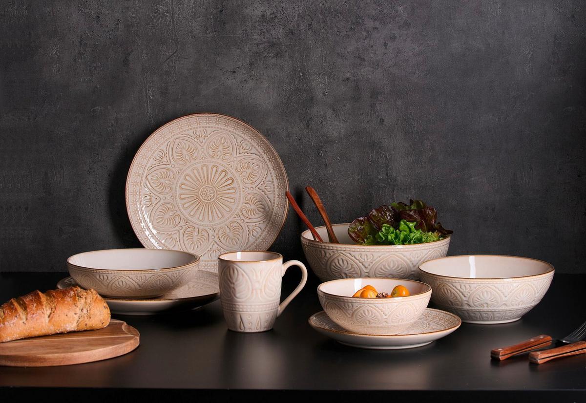 ZASTAWA STOŁOWA OMARA - kremowy, ceramika (30/29/23cm) - Ritzenhoff Breker