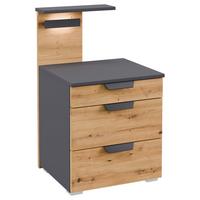 Noćni Ormarić Karpo - siva/hrast Artisan, Moderno, drvni materijal/plastika (47/80/48cm) - Premium Living