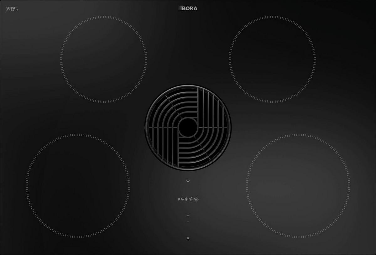 Kochfeld-Dunstabzug-Kombi E80NUE02 - Schwarz, Basics, Glas/Metall (76/19,9/51,5cm) - Bora