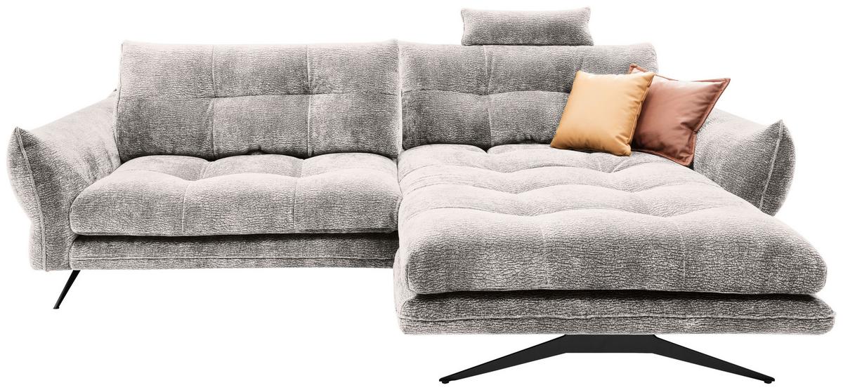Kutna Garnitura Baxter - siva/crna, Moderno, tekstil/metal (280/68-87/177cm) - Premium Living