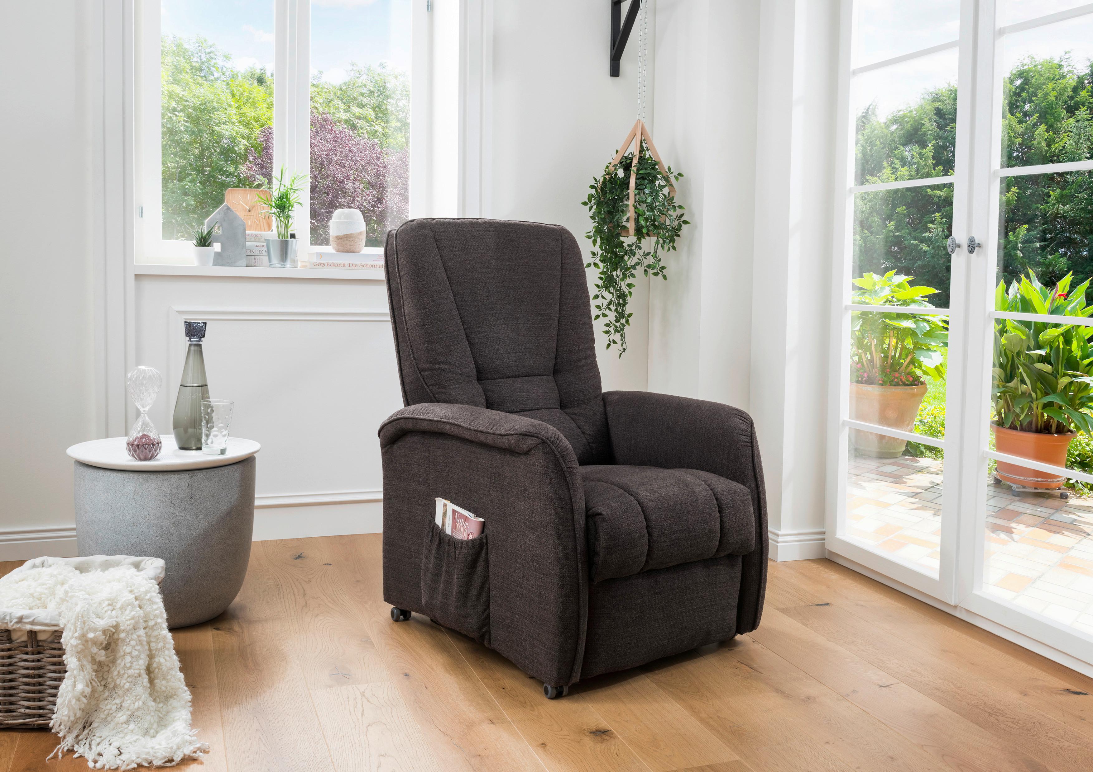 Relaxsessel Harry Dunkelbraun Nylon/Struktur - Dunkelgrün/Dunkelbraun, Design, Kunststoff/Textil (77/107/88cm) - Livetastic