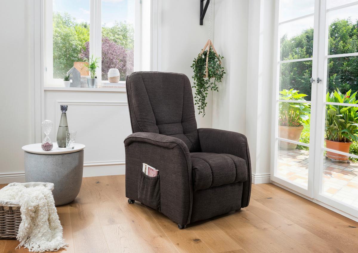 Relaxsessel Harry Dunkelbraun Nylon/Struktur - Dunkelgrün/Dunkelbraun, Design, Kunststoff/Textil (77/107/88cm) - Livetastic
