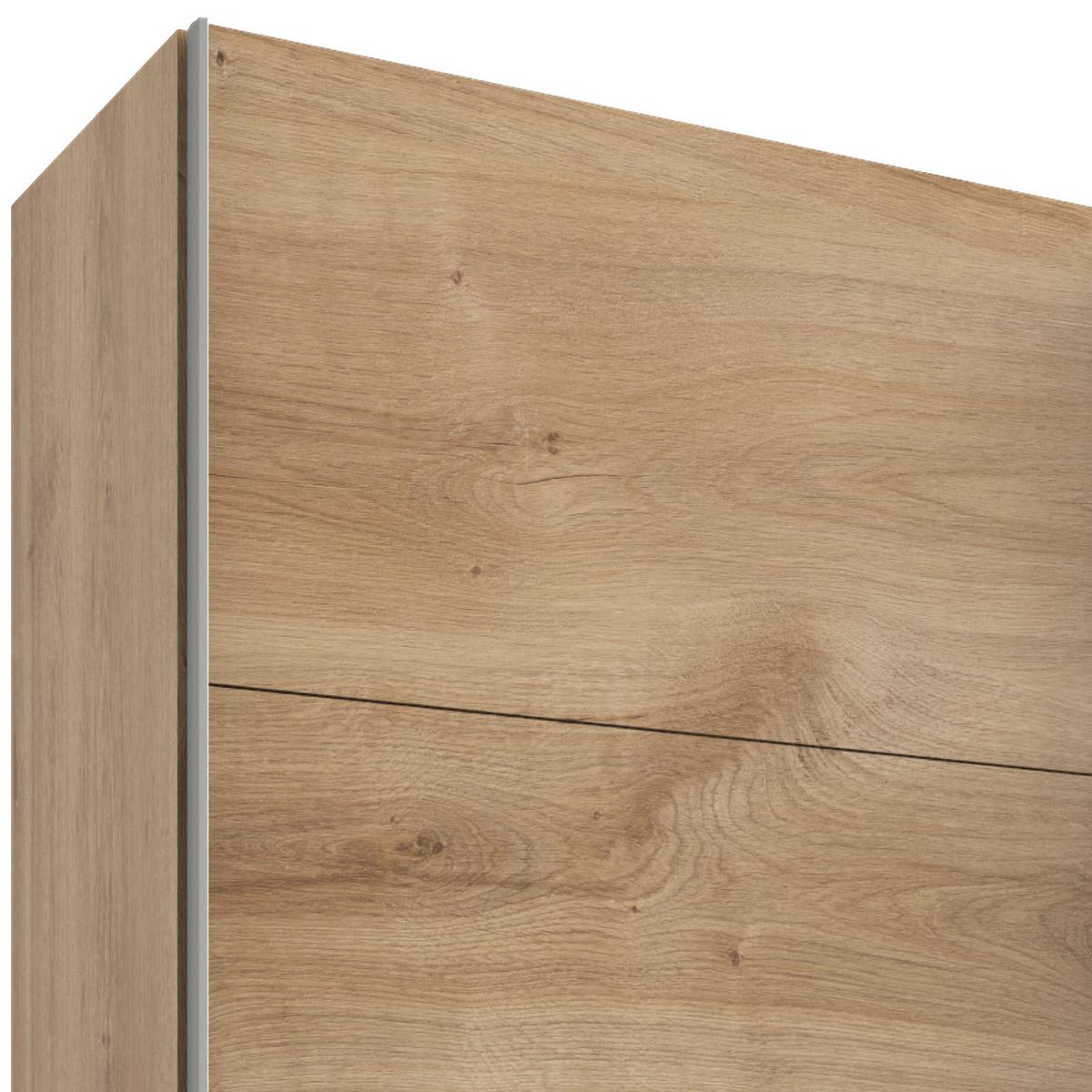 Schwebetürenschrank Saigon ca. 225x210 cm Graphit/Eiche - Eichefarben/Alufarben, Basics, Holzwerkstoff/Metall (225/210/64cm) - MID.YOU