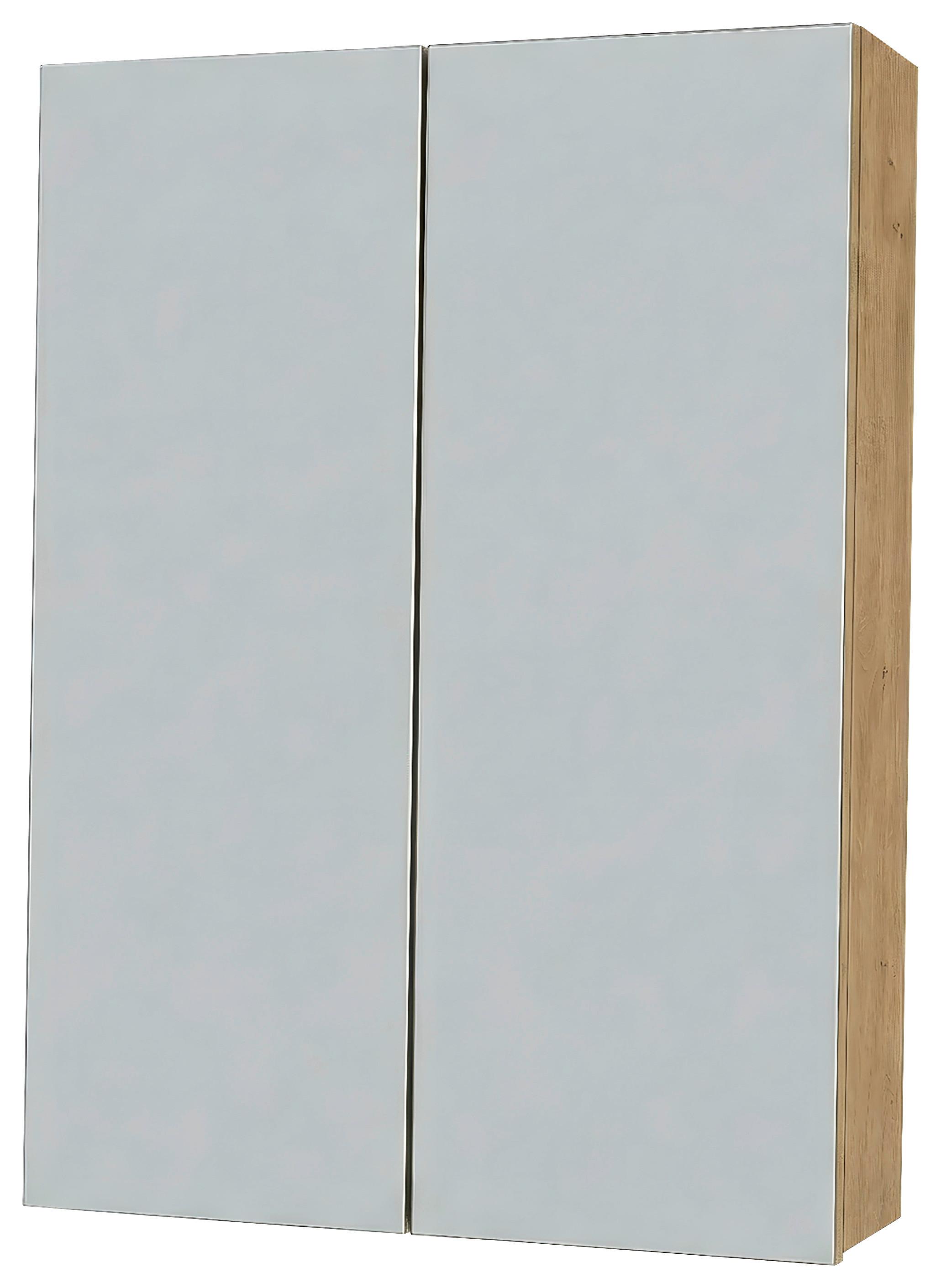 Tükrös Szekrény Lisbona - tölgyfa színű, faalapú anyag/üveg (60/72/16cm)