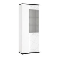 Vitrina Venezia, Bela, Barva Temnega Hrasta - bela/temni hrast, Moderno, kovina/umetna masa (76,1/200/40cm)