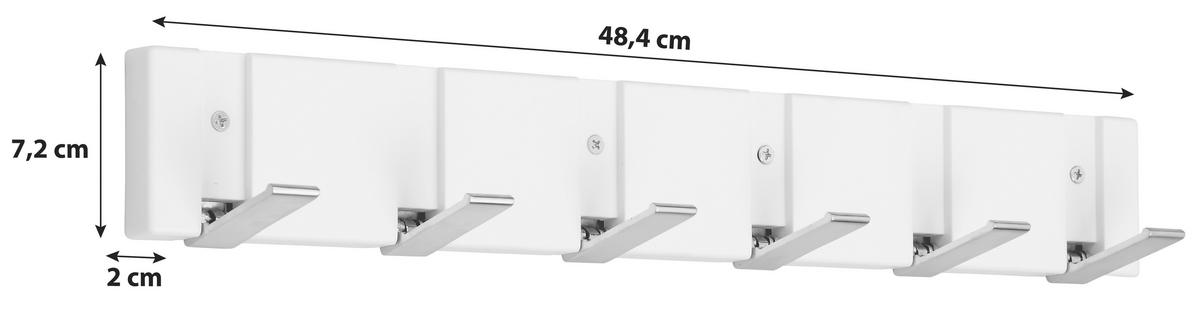 Cuier perete cu cârlige Andrea - culoare zinc/negru, Modern (48,4/7,2/2cm) - Modern Living