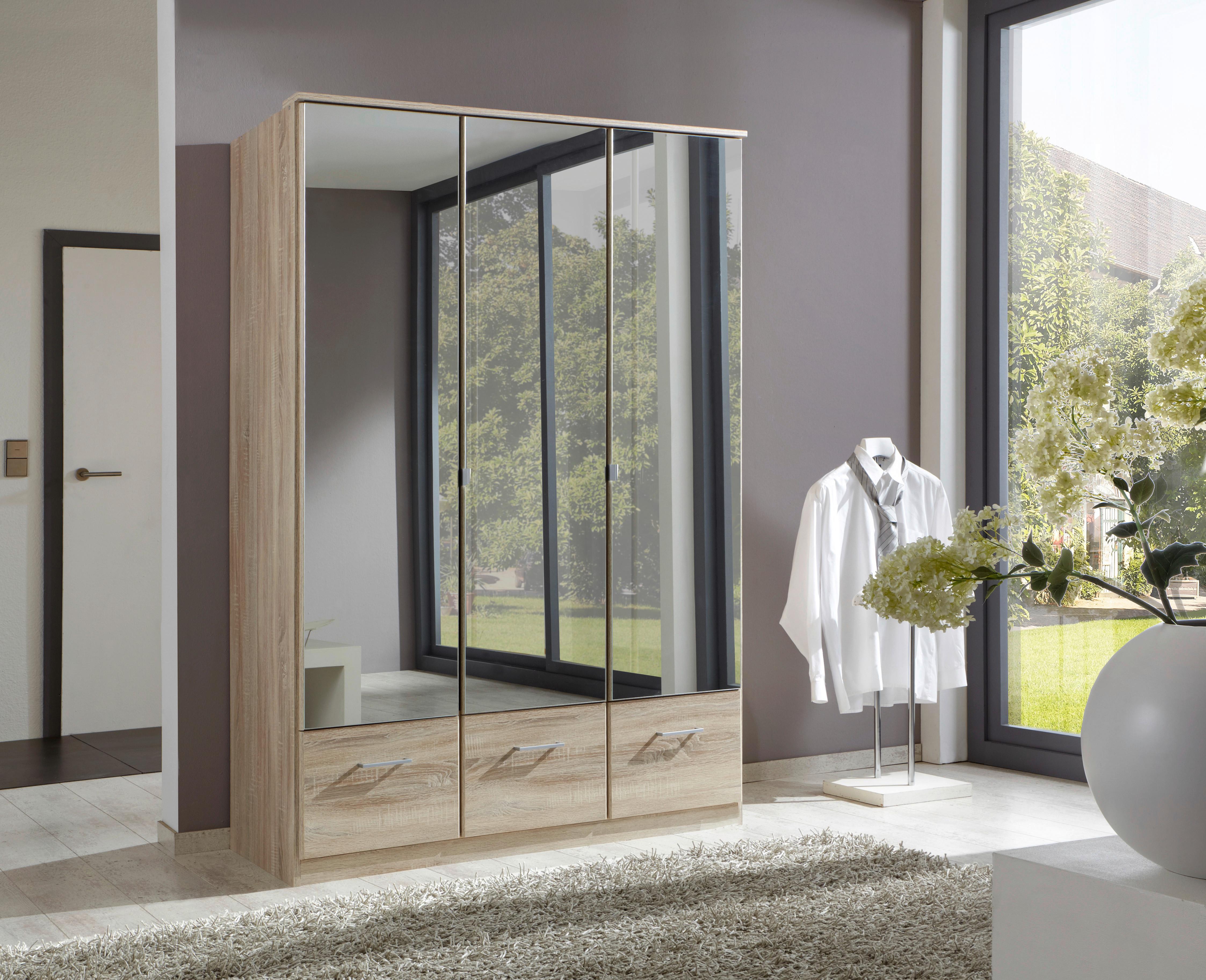 Ormar S Klasičnm Vratima Imago - boje hrasta/boje aluminija, Konvencionalno, staklo/drvni materijal (135/199/58cm) - Modern Living
